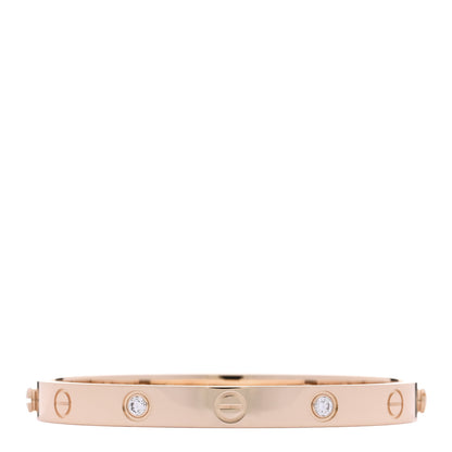 Cartier 18K Pink Gold 4 Diamond LOVE Bracelet 16 2 of 8