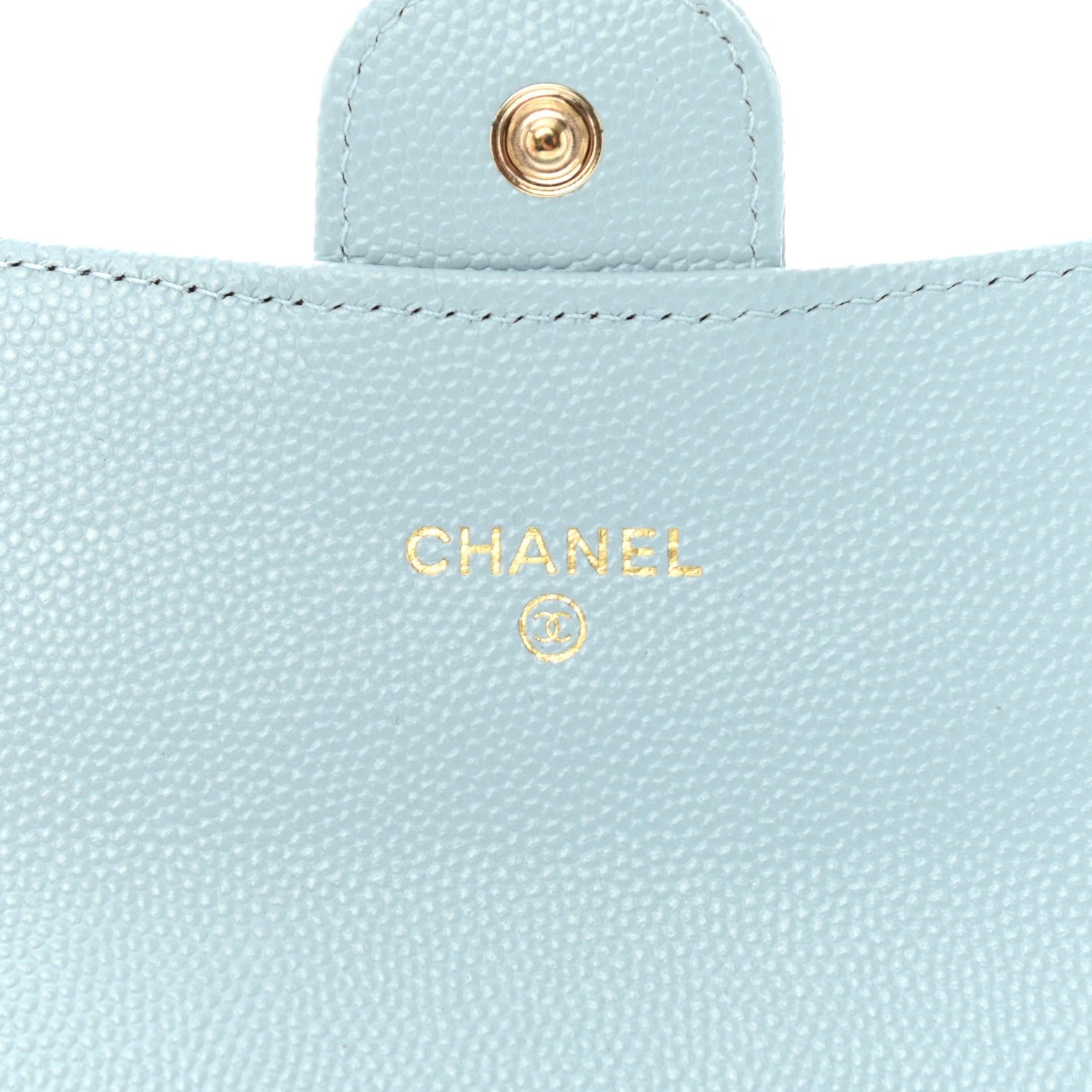 Chanel Caviar Quilted Medium Gusset Flap Wallet Light Blue 5 of 9