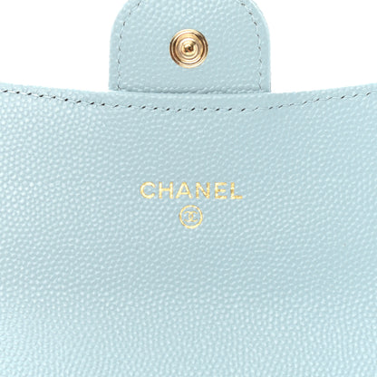 Chanel Caviar Quilted Medium Gusset Flap Wallet Light Blue 5 of 9