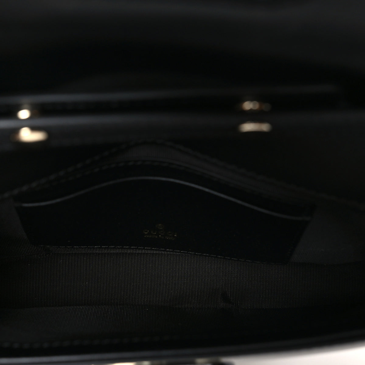 Gucci Shiny Calfskin Small Bamboo Night Bag Black 5 of 11
