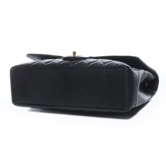 Caviar Maxi Single Flap Black