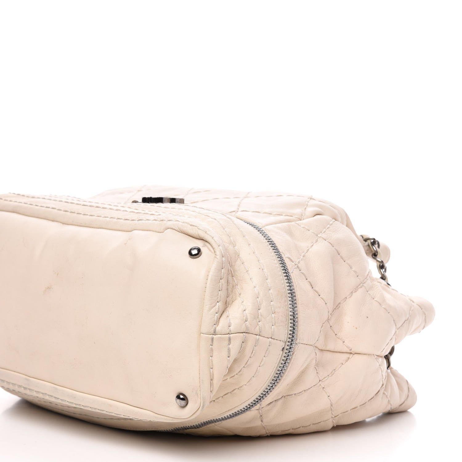 Chanel Lambskin Stitched Expandable Tote White 11 of 16