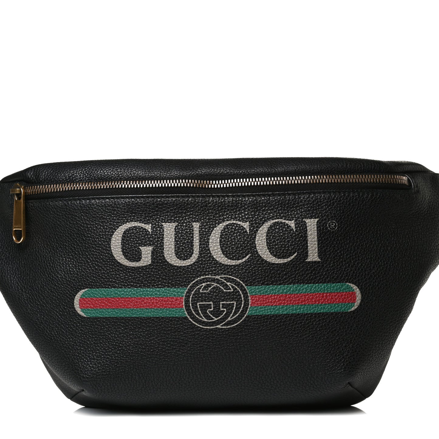 Grained Calfskin Logo Belt Bag Black