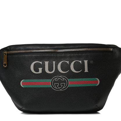 Gucci Grained Calfskin Logo Belt Bag Black 8 of 12