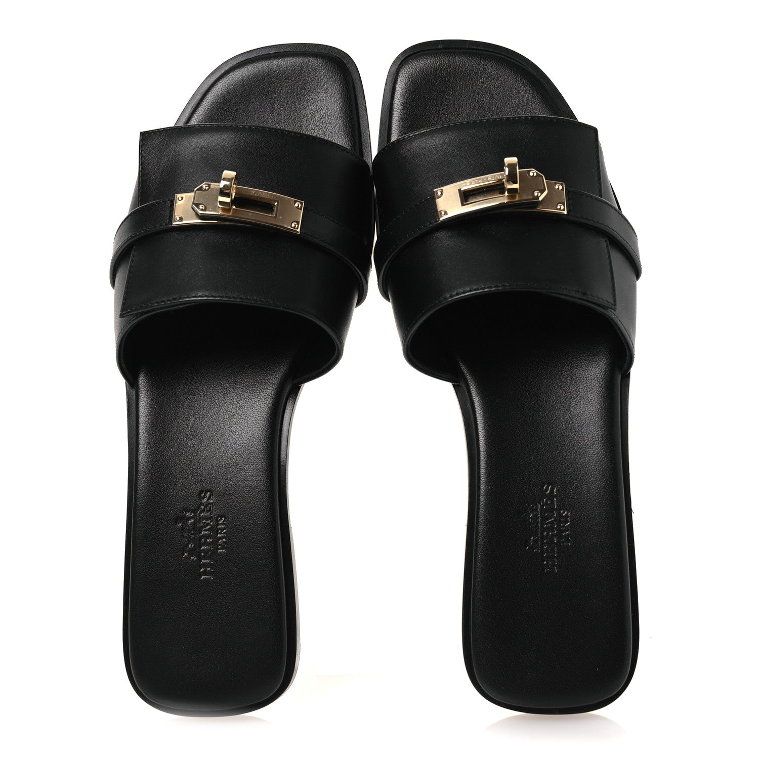 Hermes Calfskin Giulia Sandals 36 Black 2 of 12