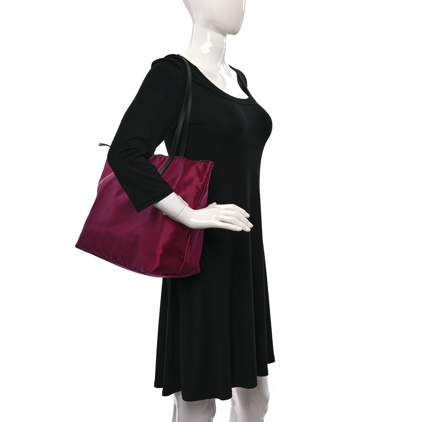Nylon Medusa Tote Dahlia Black