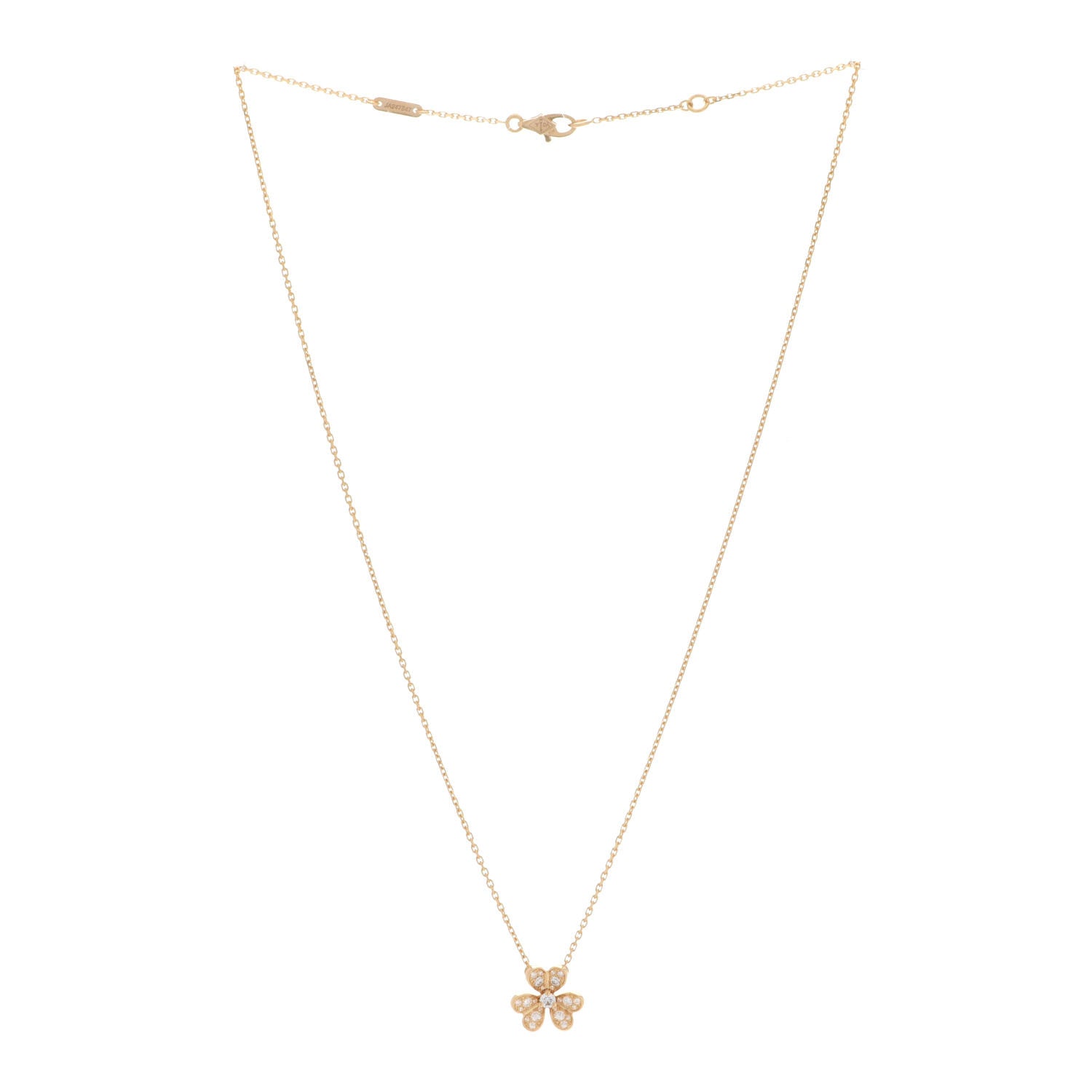 Van Cleef & Arpels 18K Yellow Gold Diamond Mini Frivole Pendant Pave Necklace 3 of 7