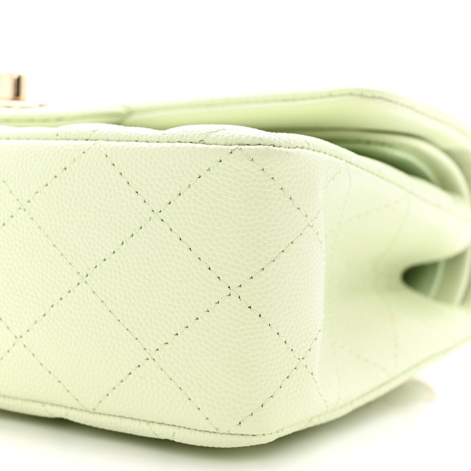 Chanel Caviar Quilted Small Double Flap Light Green 10 of 11
