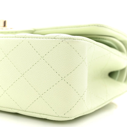Chanel Caviar Quilted Small Double Flap Light Green 10 of 11