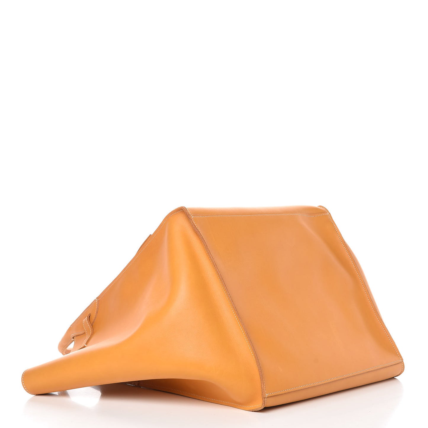 Soft Bare Calfskin Medium Big Bag Dark Yellow
