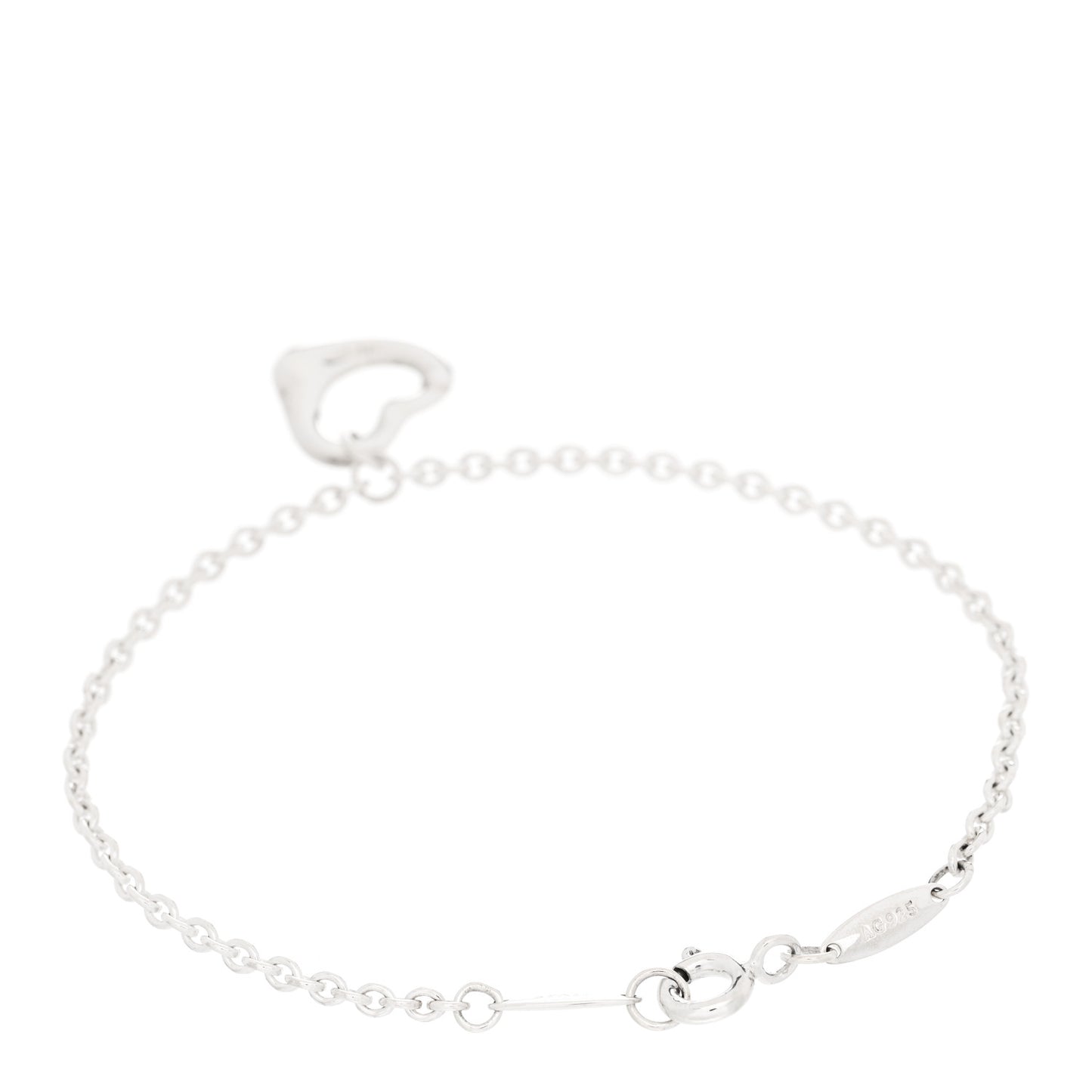 Sterling Silver Elsa Peretti Open Heart Charm Bracelet
