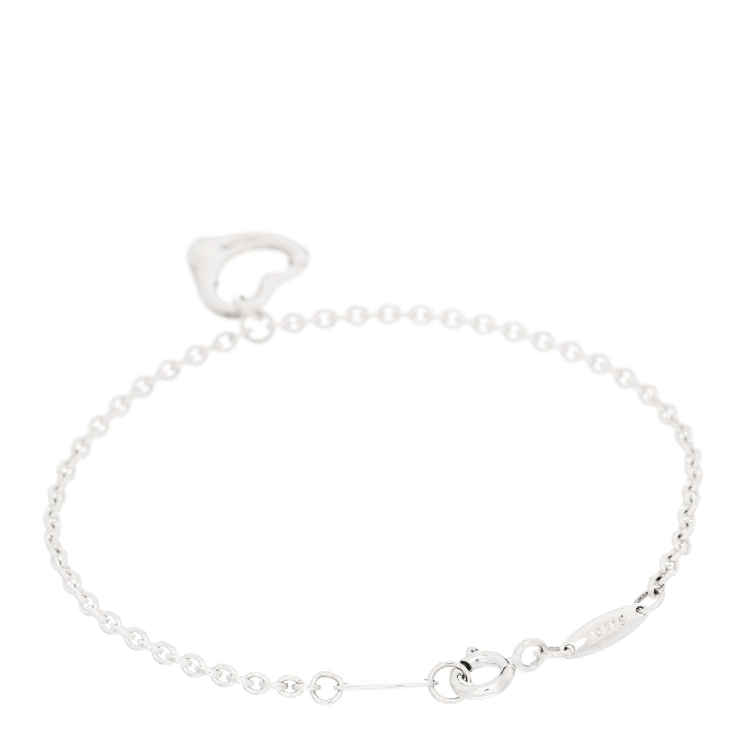 Tiffany Sterling Silver Elsa Peretti Open Heart Charm Bracelet 2 of 5