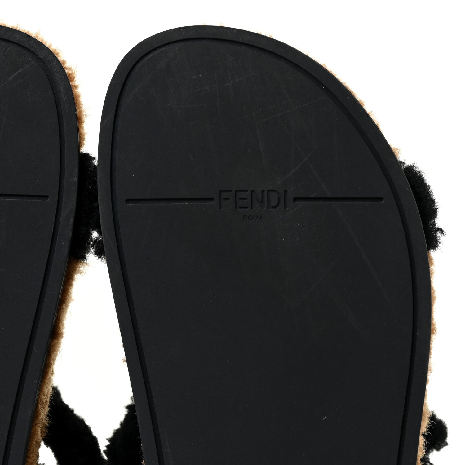 Fendi Shearling FF Fendi Feel Sandals 35 Tobacco Black 8 of 13