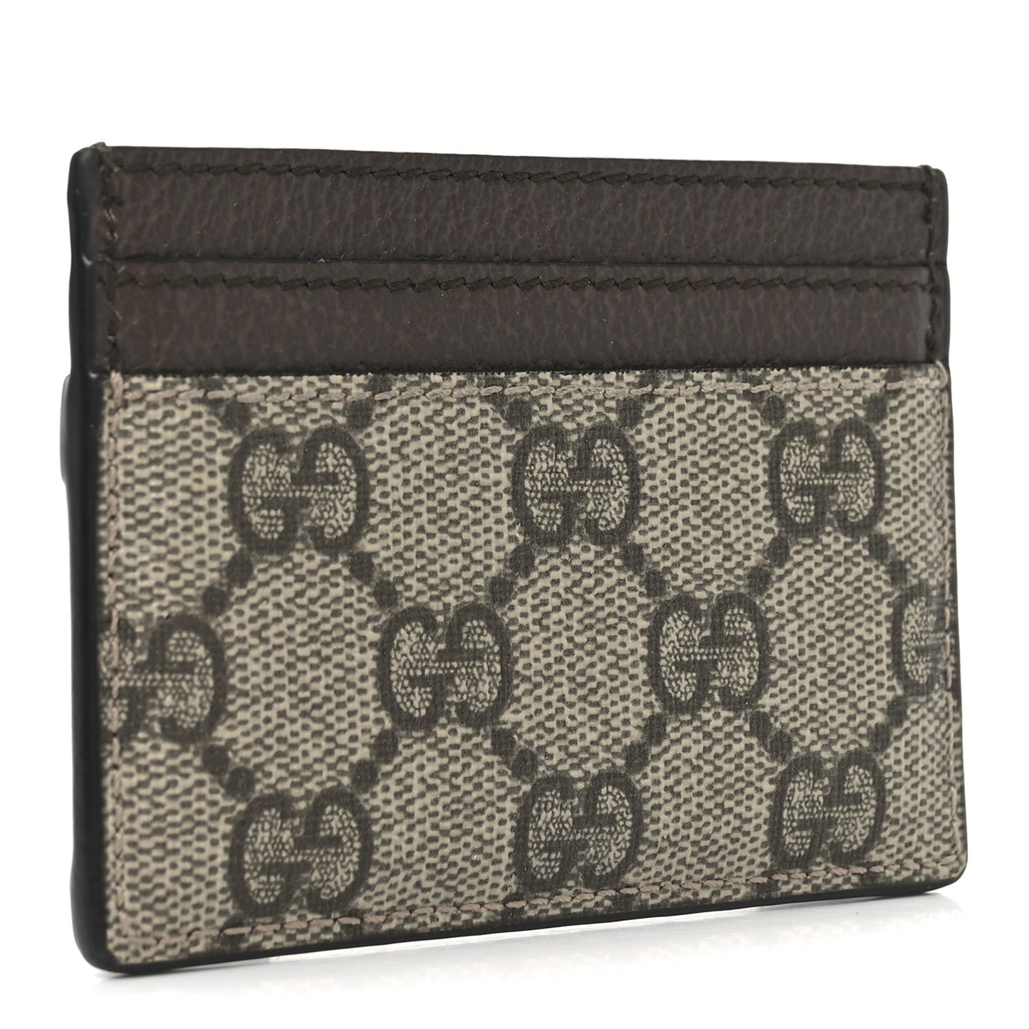 GG Supreme Monogram Ophidia Card Holder Brown