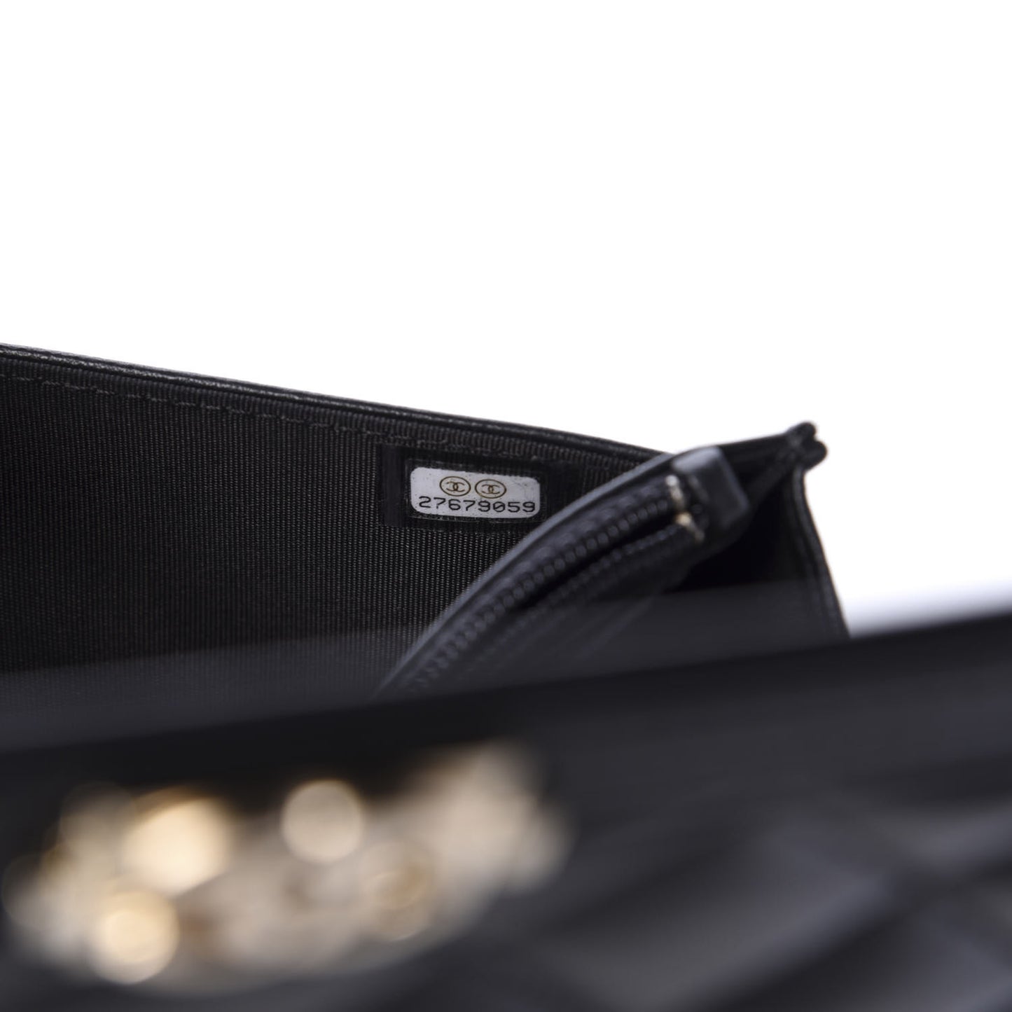 Lambskin Quilted Boy Wallet On Chain WOC Black
