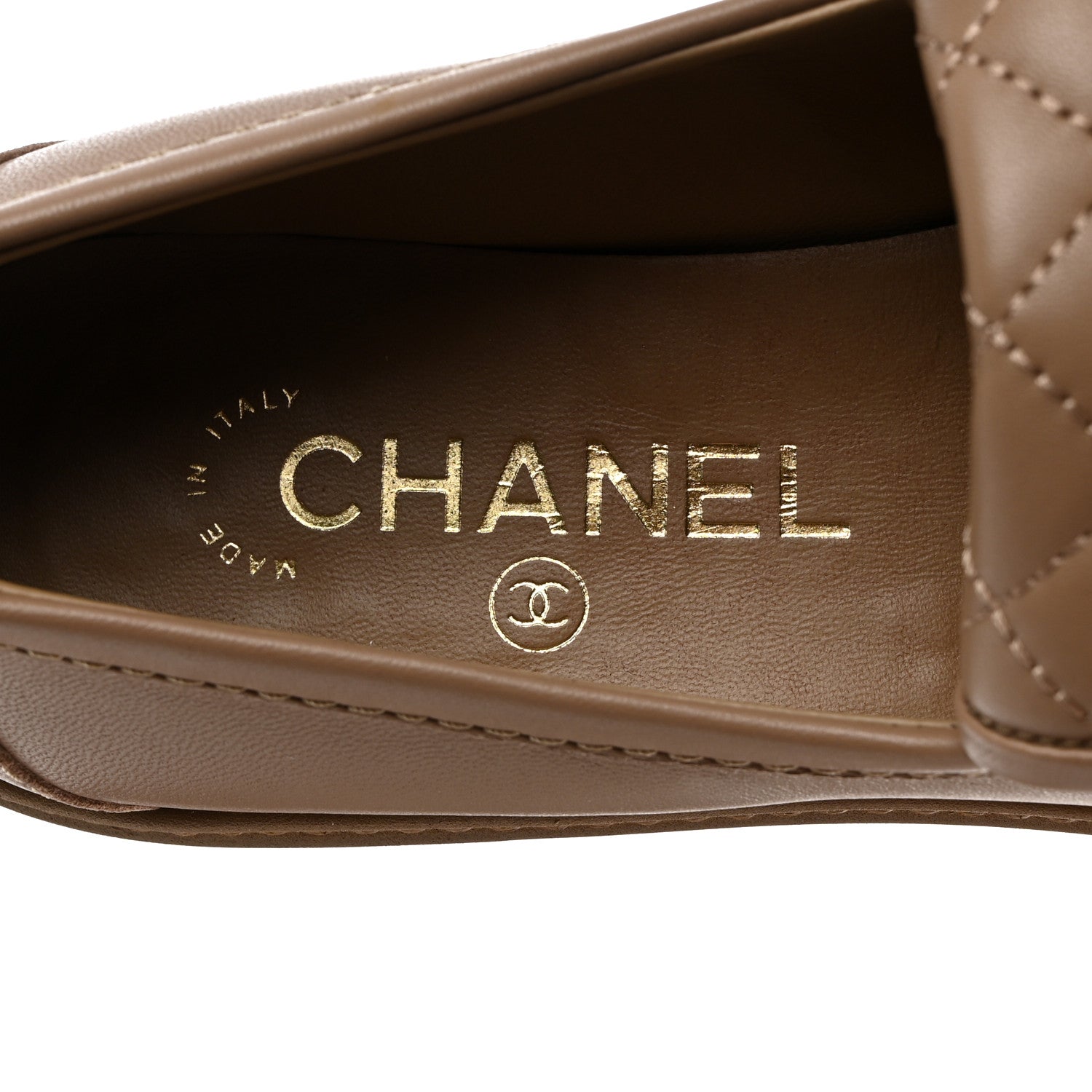 Chanel Lambskin Quilted CC Turnlock Loafers 37 Beige 7 of 9