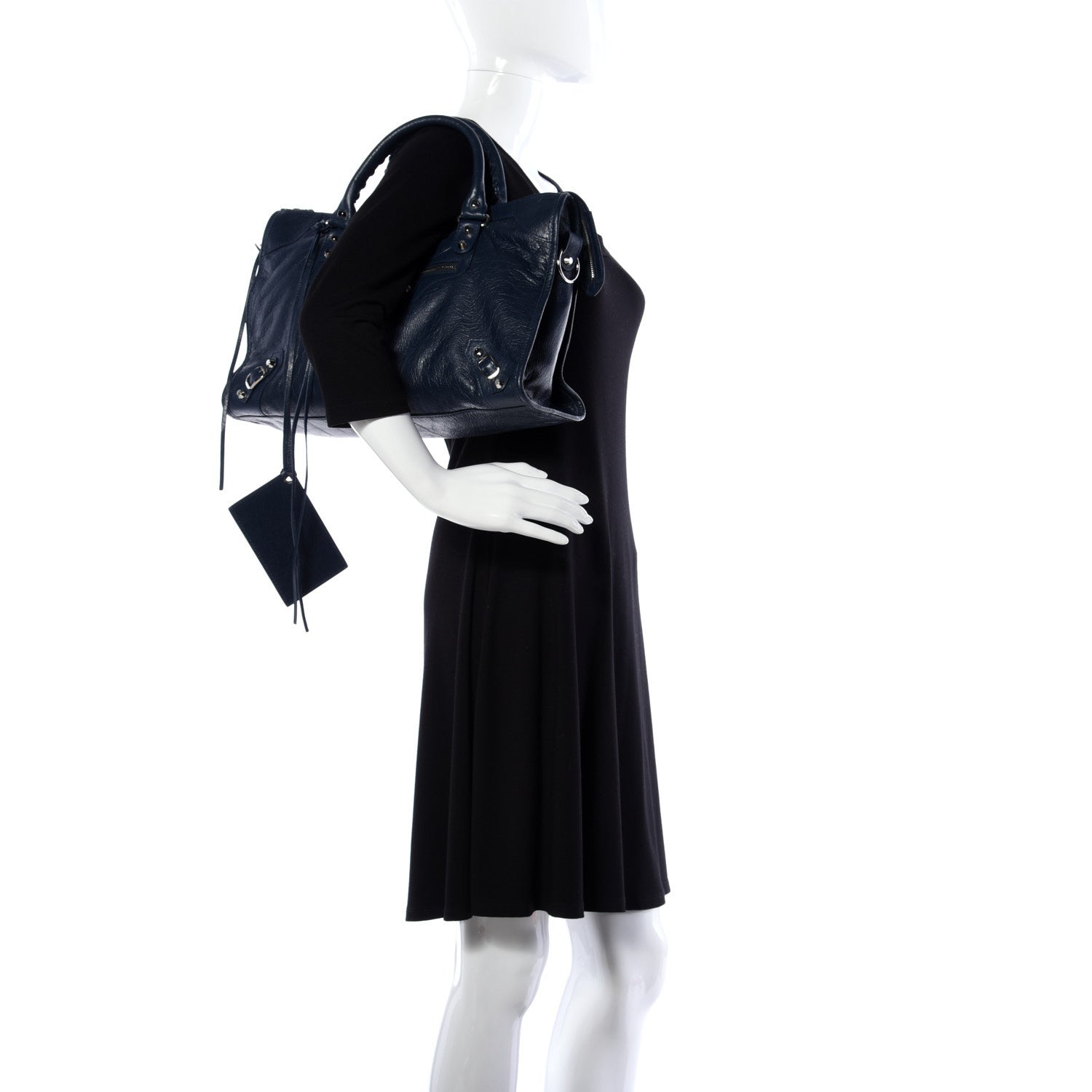 Balenciaga Agneau Classic Silver Hardware City Bleu Obscur 3 of 9