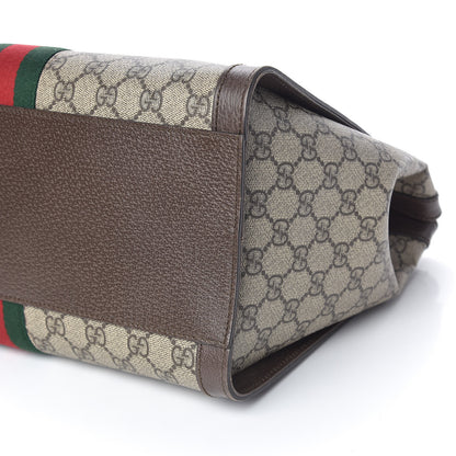 Gucci GG Supreme Monogram Web Medium Ophidia Tote Bag Brown 6 of 10