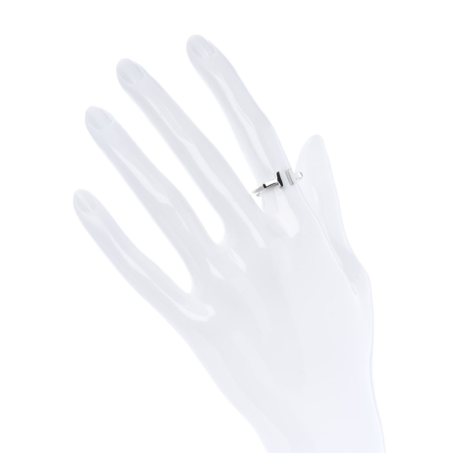 Tiffany 18K White Gold T Wire Ring 50 5.5 2 of 5