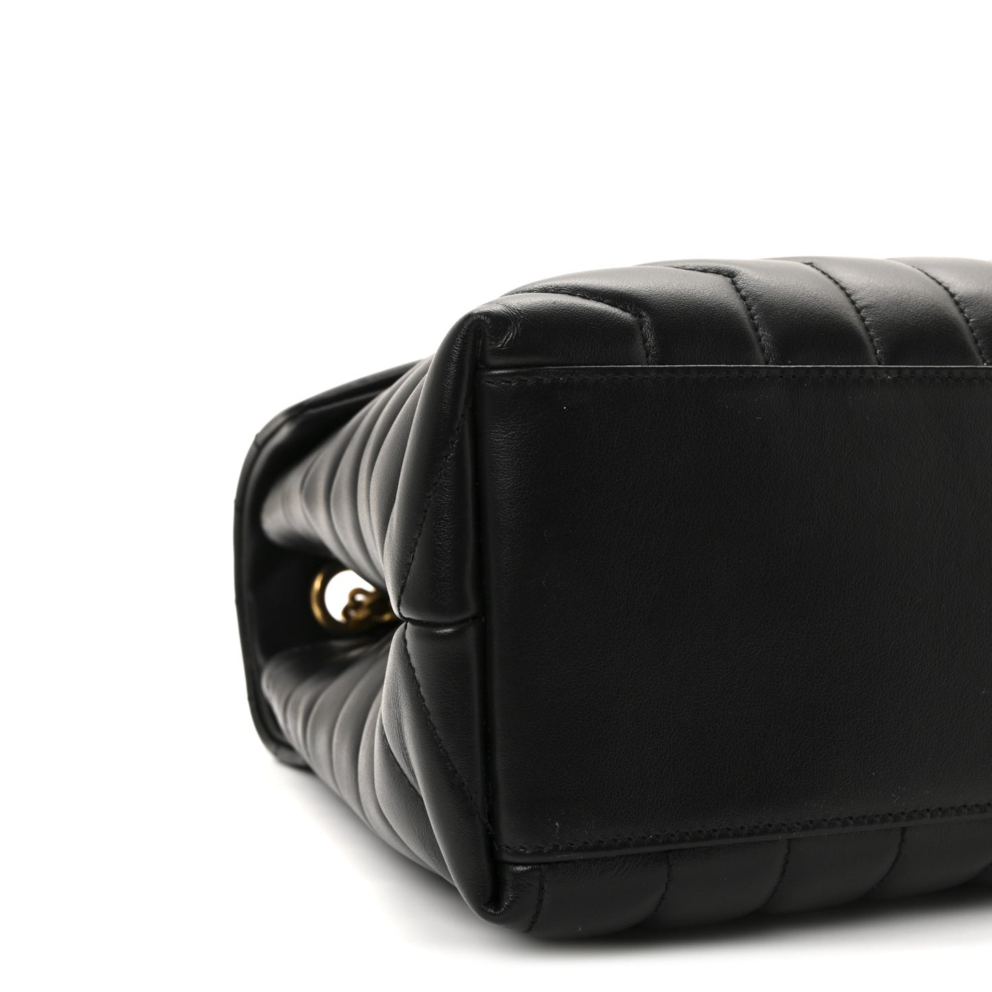 Calfskin Y Quilted Monogram Medium Loulou Chain Satchel Black