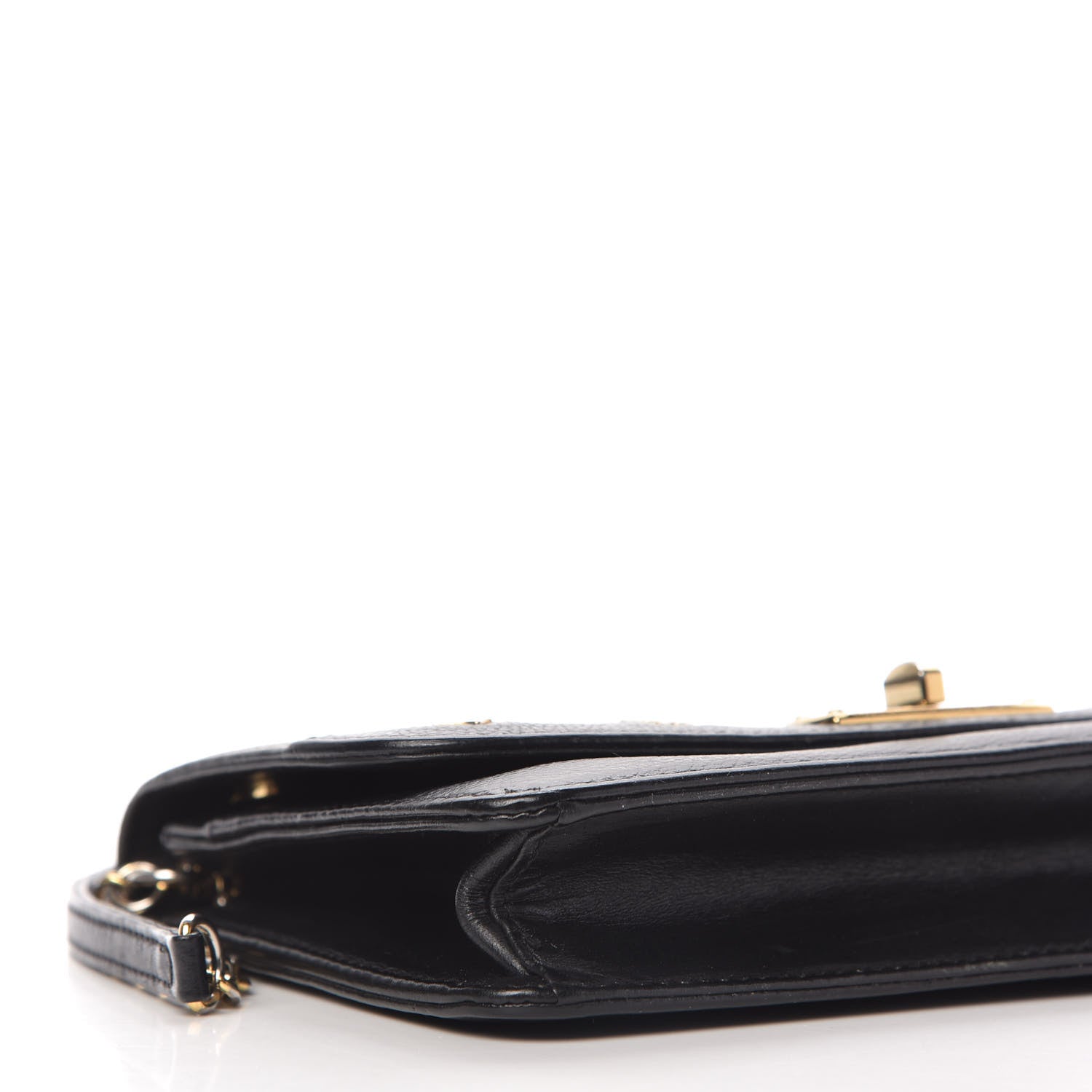 MCM Calfskin Studded Shoulder Bag Black 6 of 10