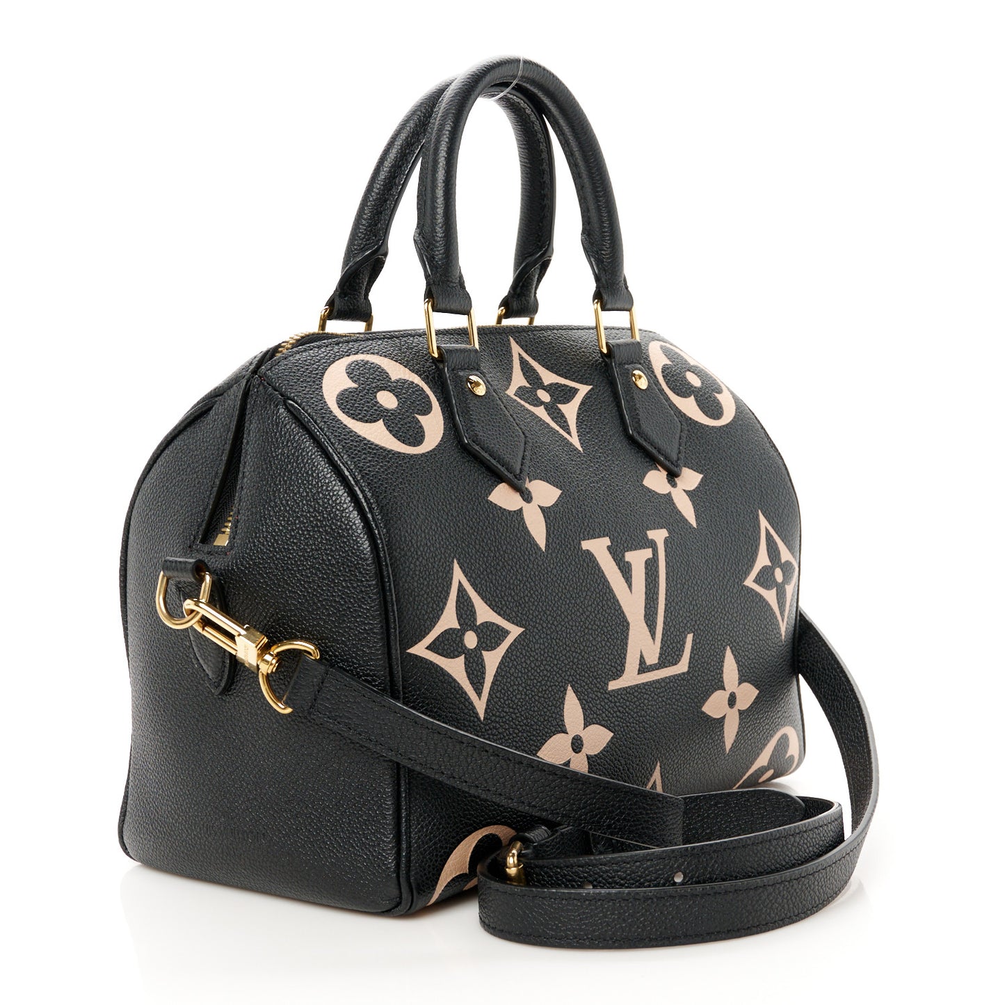 Empreinte Monogram Giant Speedy Bandouliere 25 Black Beige