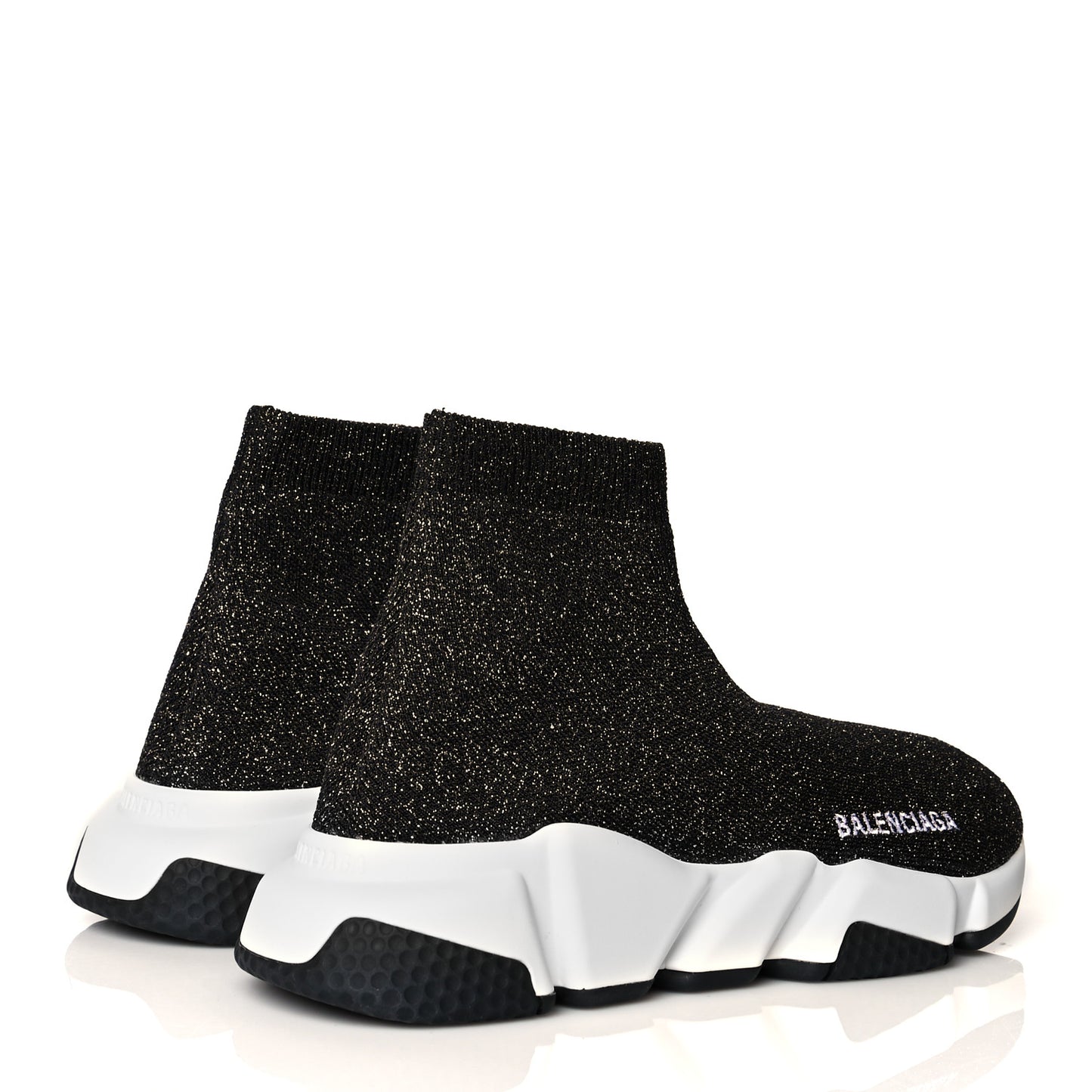 Knit Metal Womens Speed Sneakers 36 Black Gold