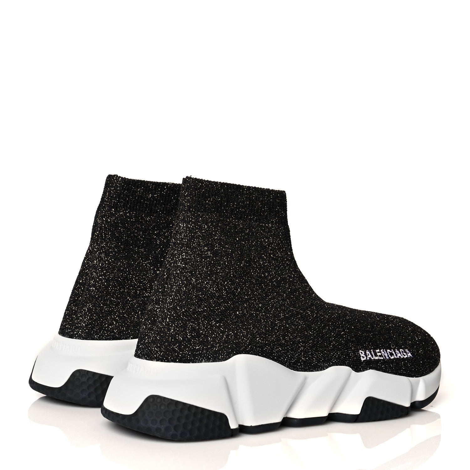 Balenciaga Knit Metal Womens Speed Sneakers 36 Black Gold 4 of 8