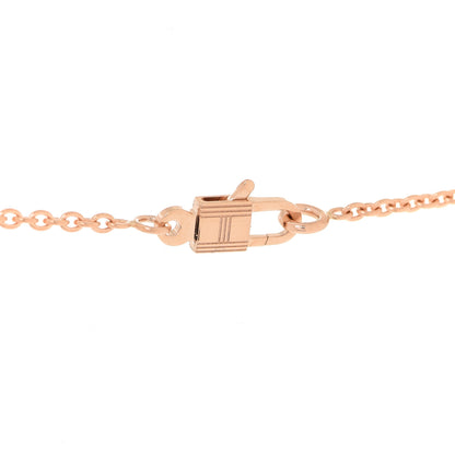 Hermes 18K Rose Gold Diamond Kelly Amulettes Pendant Necklace 4 of 6