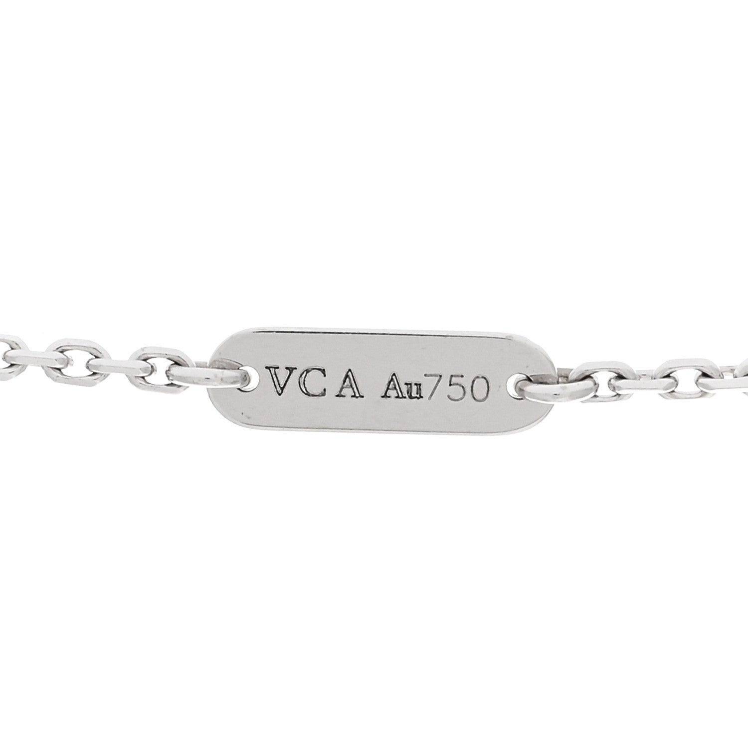 Van Cleef & Arpels 18K White Gold Diamond Vintage Alhambra Pendant Necklace 4 of 6
