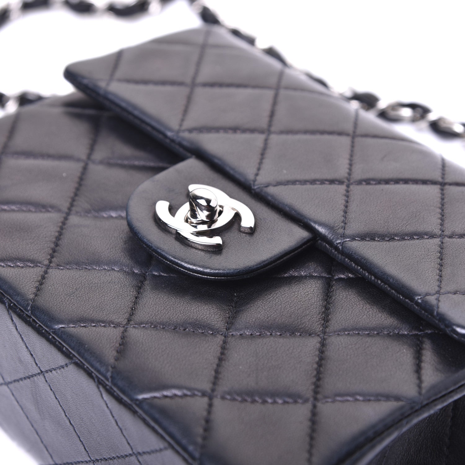Chanel Lambskin Quilted Mini Square Flap Black 16 of 17
