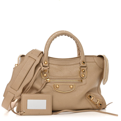 Balenciaga Shiny Goatskin Gold Metallic Edge Hardware S City Beige Sahara 1 of 10