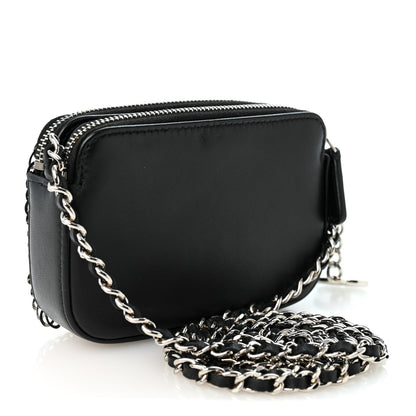 Chanel Sequin Lambskin Summer Night Clutch With Chain  Black Silver 3 of 12