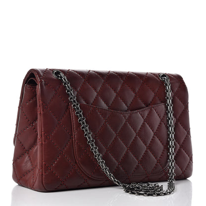 Chanel Calfskin Stitched 2.55 Reissue 227 Flap Burgundy 4 of 13
