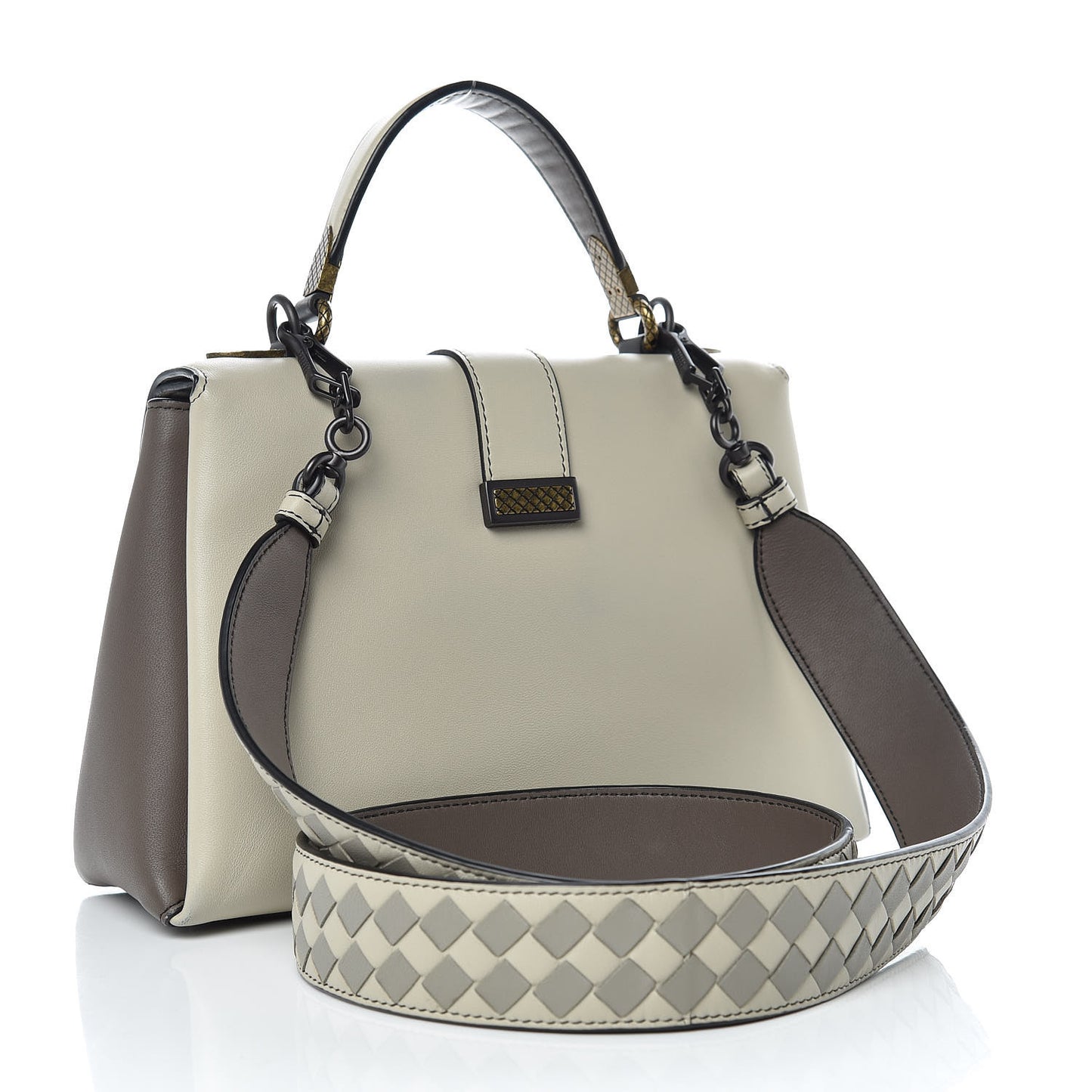 Nappa Small Piazza Bag Dark Cement Steel Cement