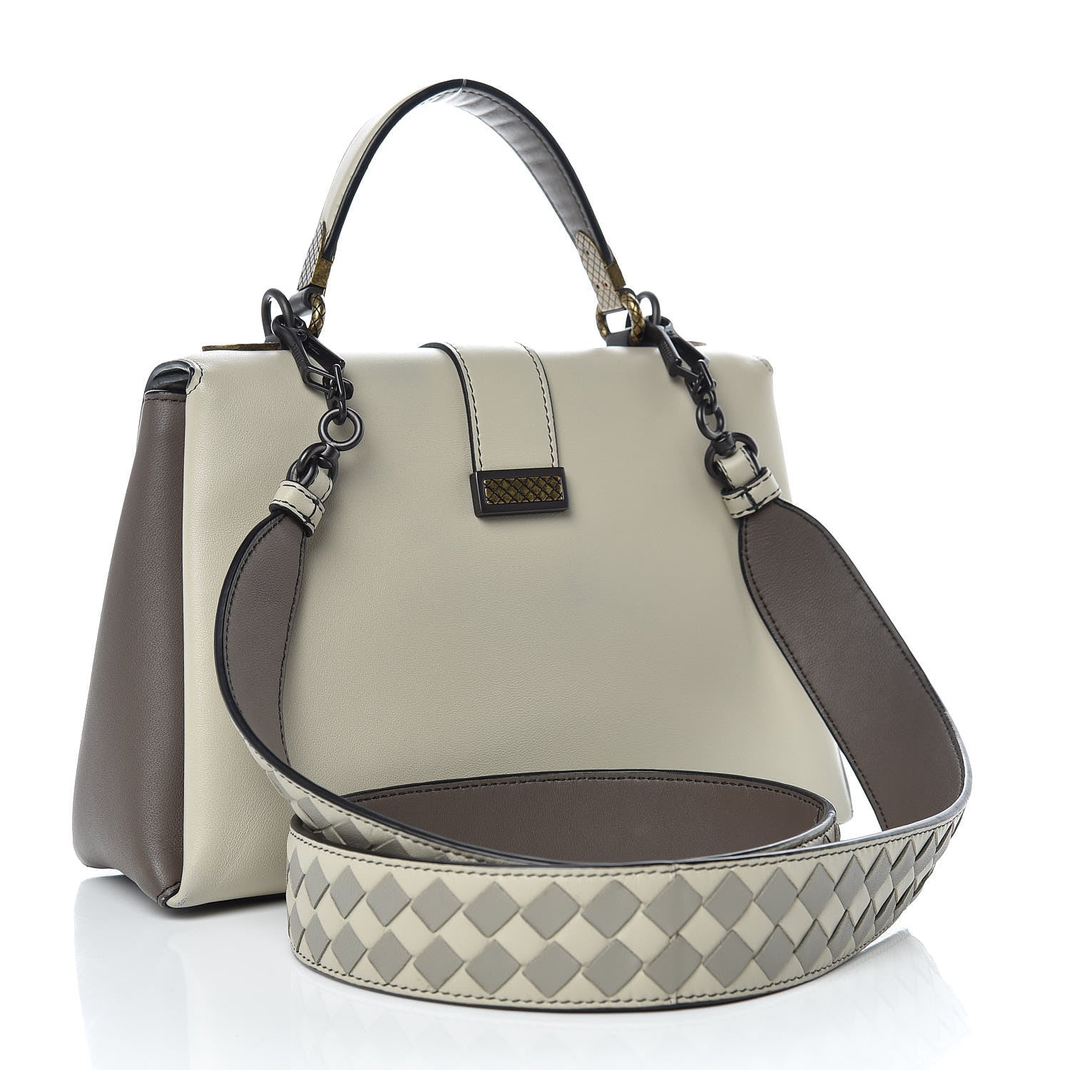 Bottega Veneta Nappa Small Piazza Bag Dark Cement Steel Cement 3 of 14