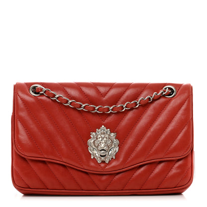 Chanel Lambskin Chevron Medium Leo Lion Flap Red 1 of 10