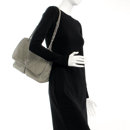 Chanel Ultra Soft Suede Calfskin Large Natural Beauty Flap Khaki 2 of 7