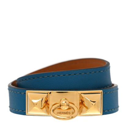 Hermes Swift Rivale Double Tour Bracelet XS Bleu Izmir 1 of 8
