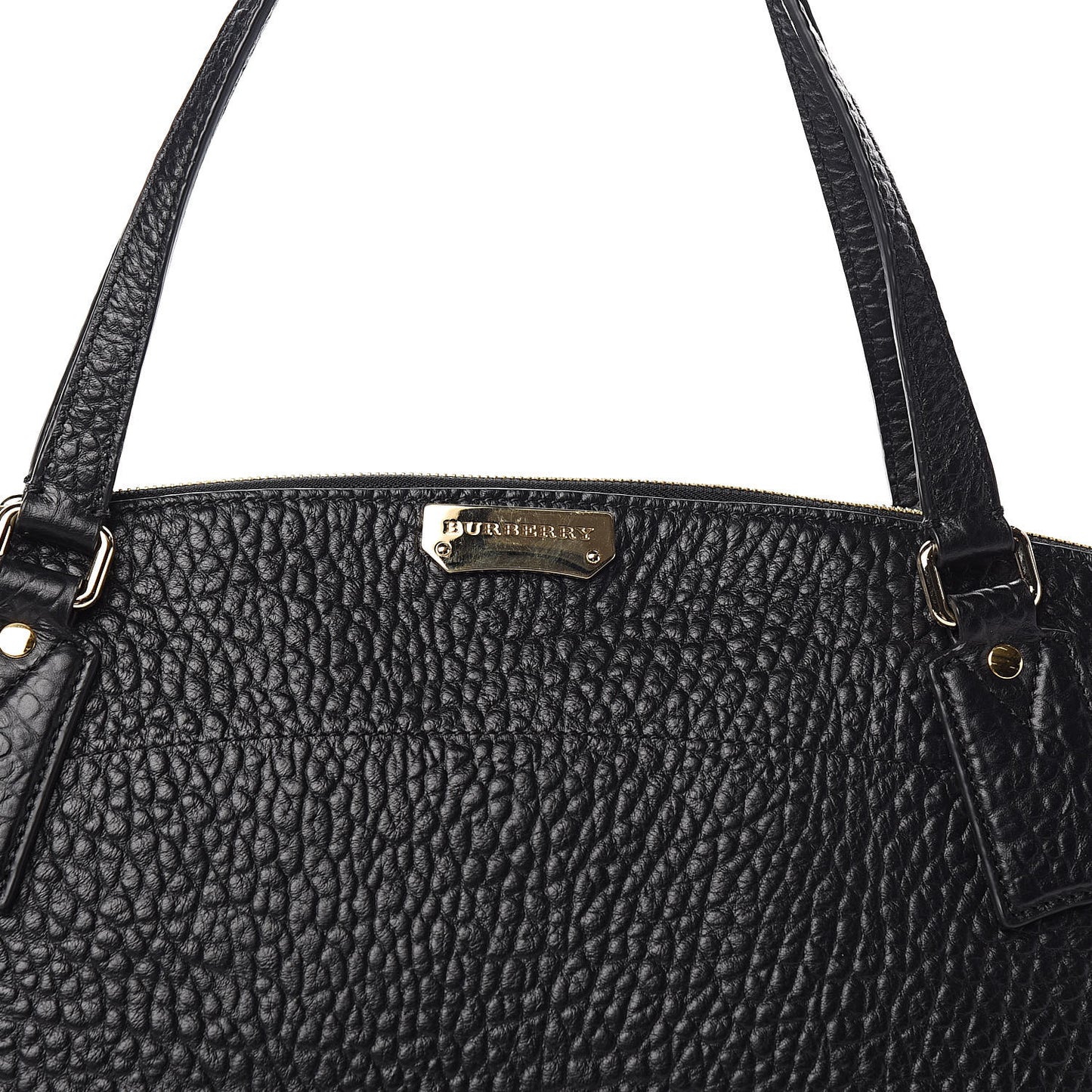 Signature Grain Calfskin Medium Welburn Tote Black