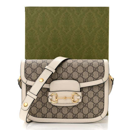 Gucci GG Supreme Monogram Horsebit 1955 Shoulder Bag Beige Mystic White 10 of 10