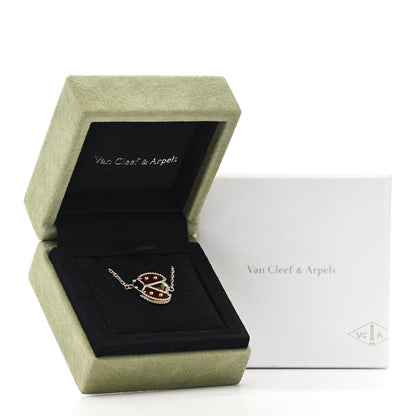 Van Cleef & Arpels 18K Rose Gold Carnelian Onyx Lucky Spring Open Wing Lady Bug Bracelet 6 of 6