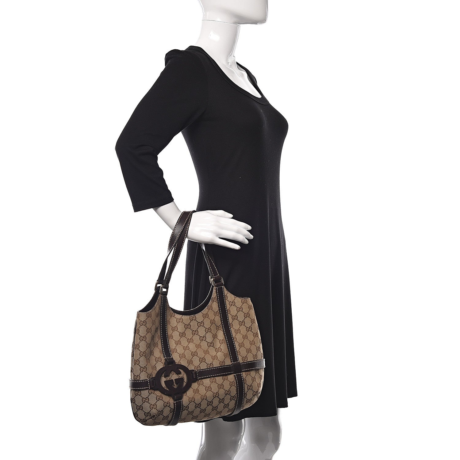 Gucci Monogram Medium GG Royal Shoulder Bag Dark Brown 2 of 10