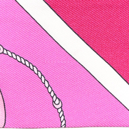 Hermes Silk Clic Clac Modern Cannage Twilly Fuchsia Rouge Rose 6 of 6