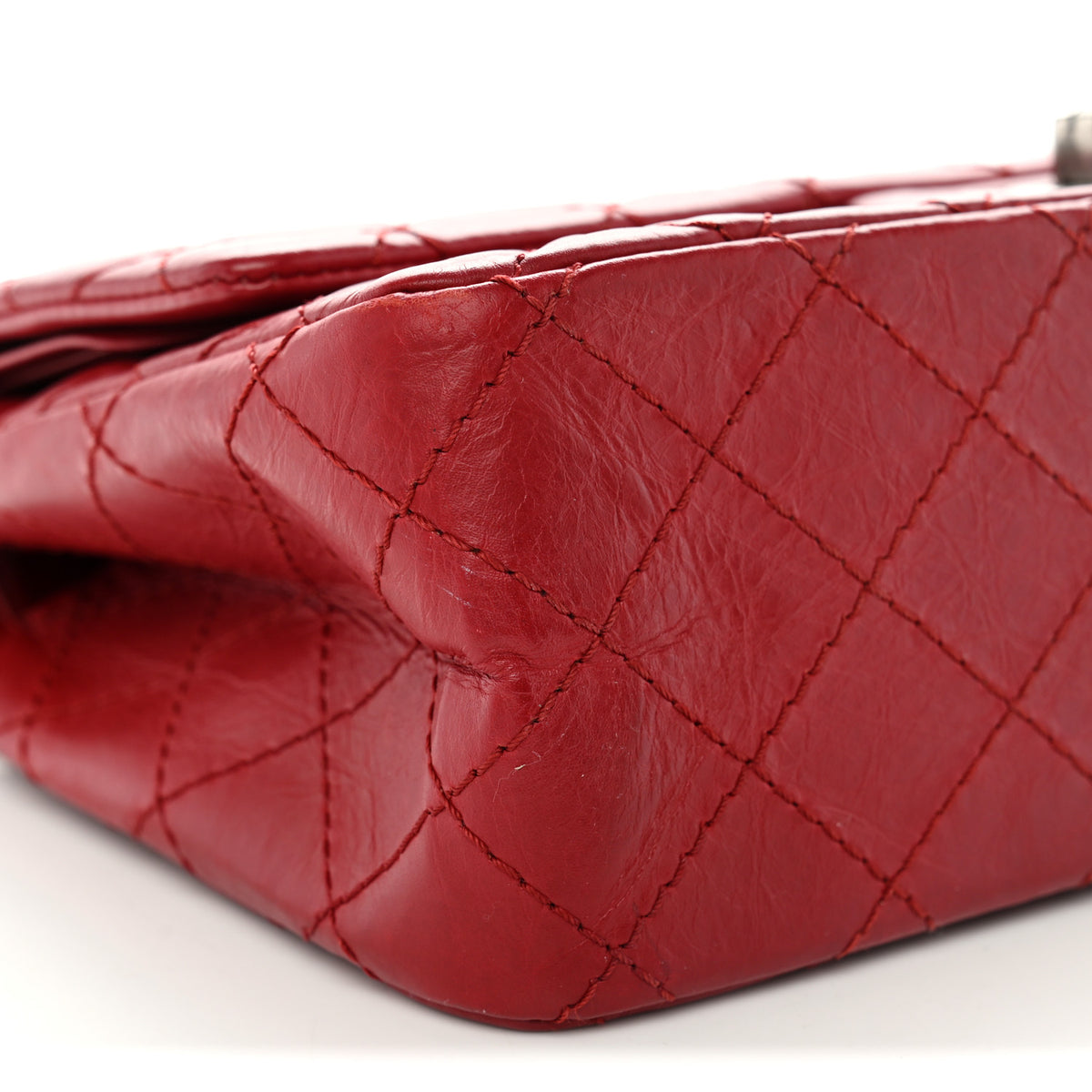 Chanel Aged Calfskin Quilted 2.55 Reissue 225 Flap Red 9 of 10