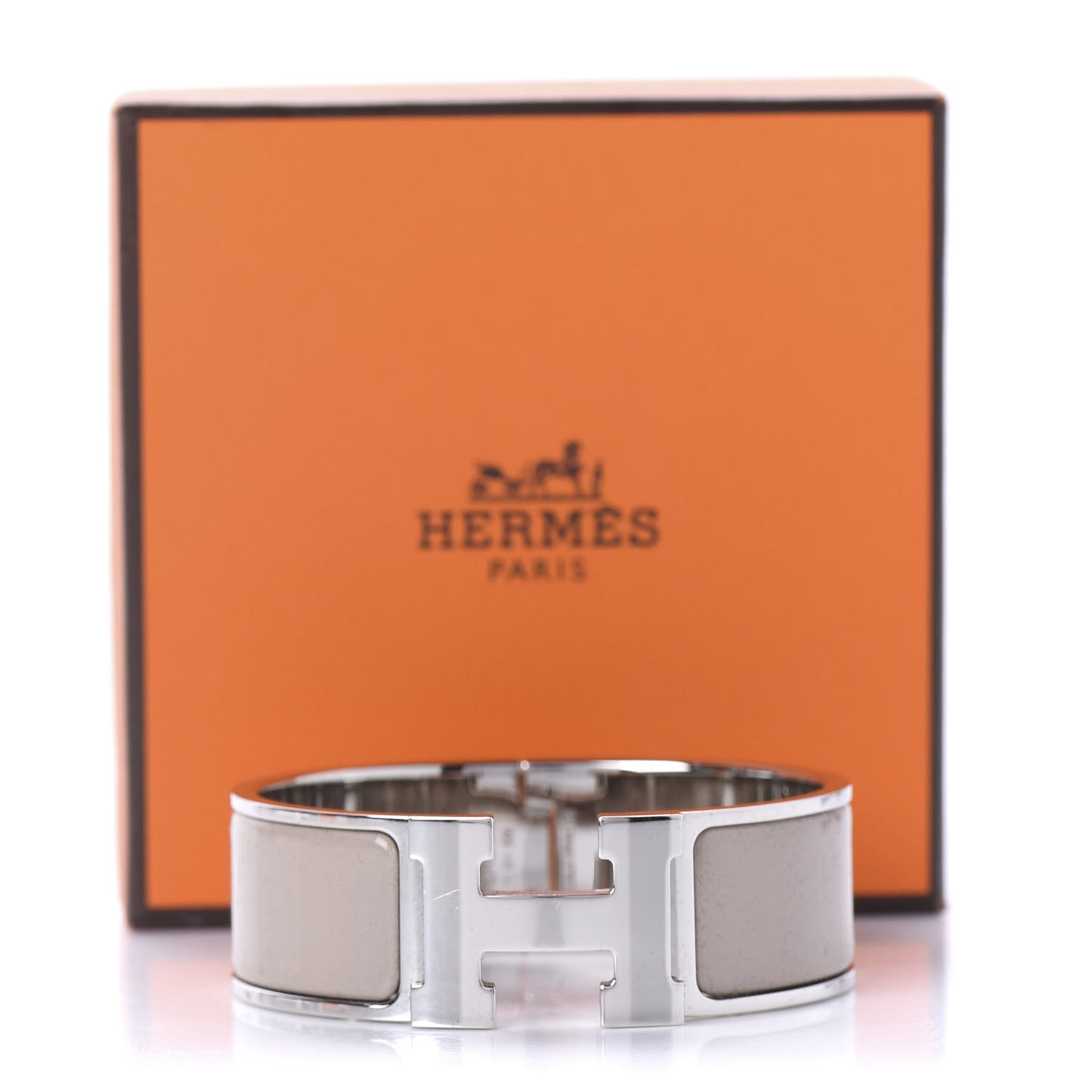 Enamel Wide Clic Clac H Bracelet PM Marron Glace