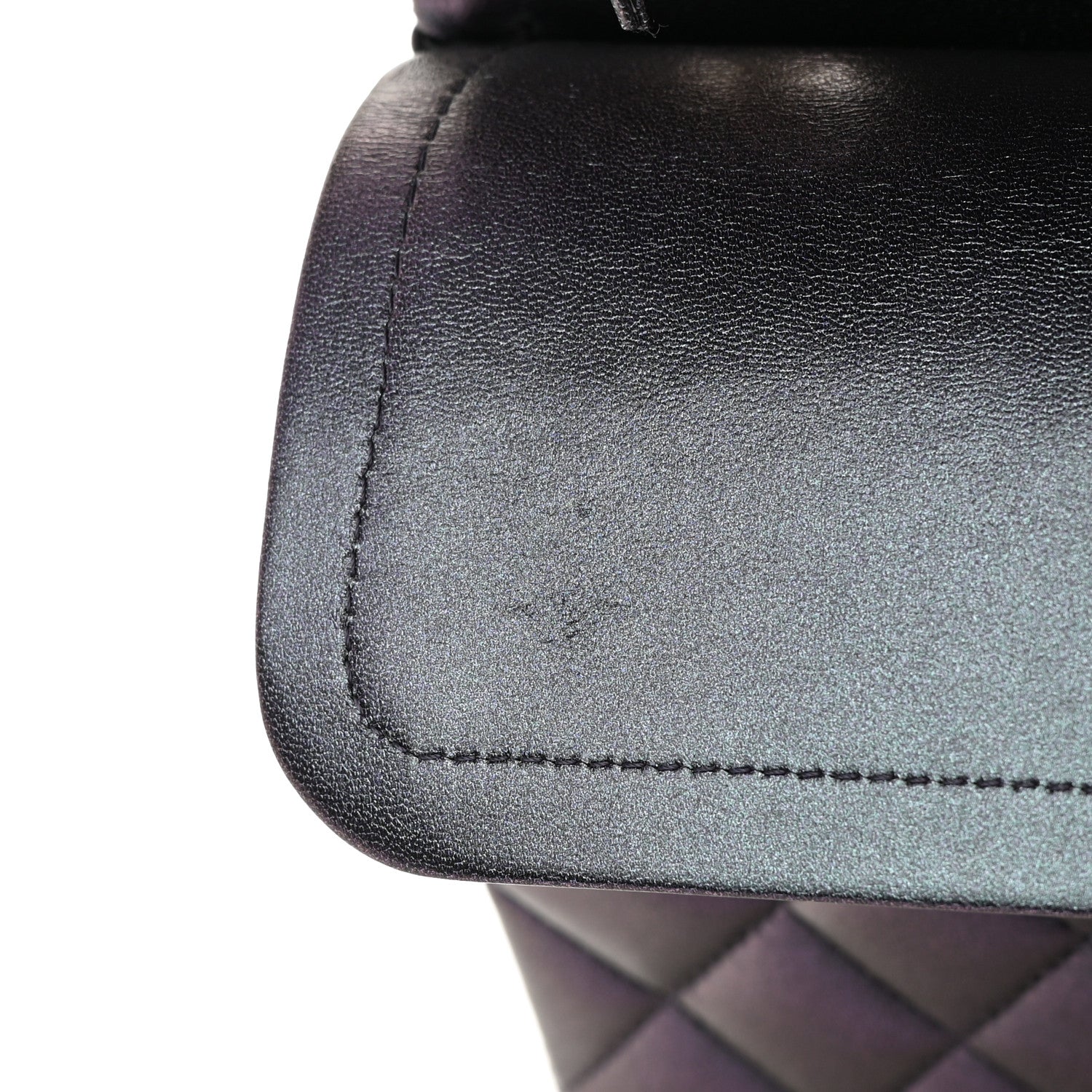 Chanel Iridescent Lambskin Quilted Medium Double Flap Black 12 of 13