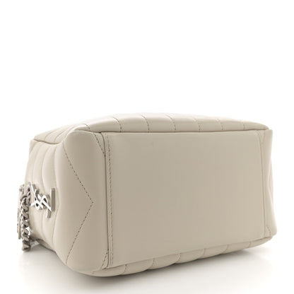 Saint Laurent Calfskin Y Quilted Monogram Small Loulou Bowling Bag Ivory 4 of 15