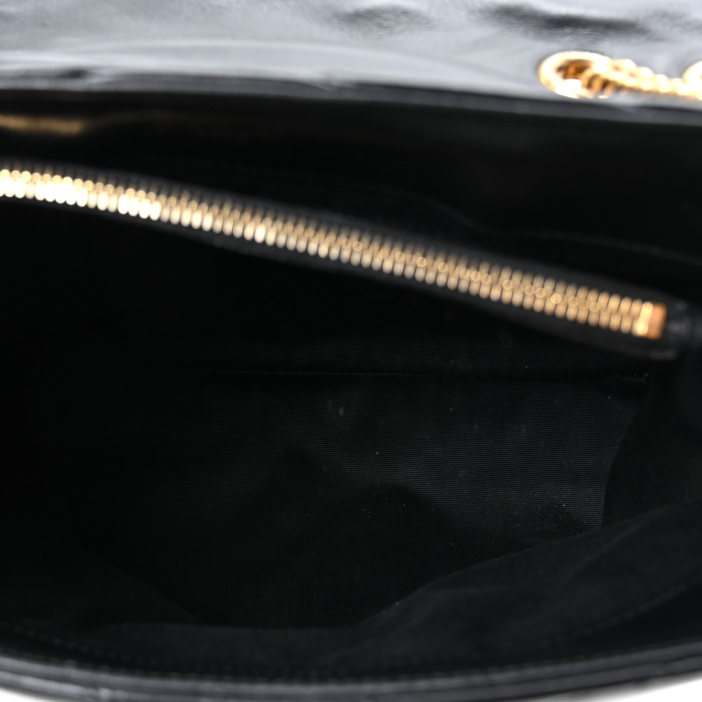 Calfskin Y Quilted Monogram Medium Loulou Chain Satchel Black