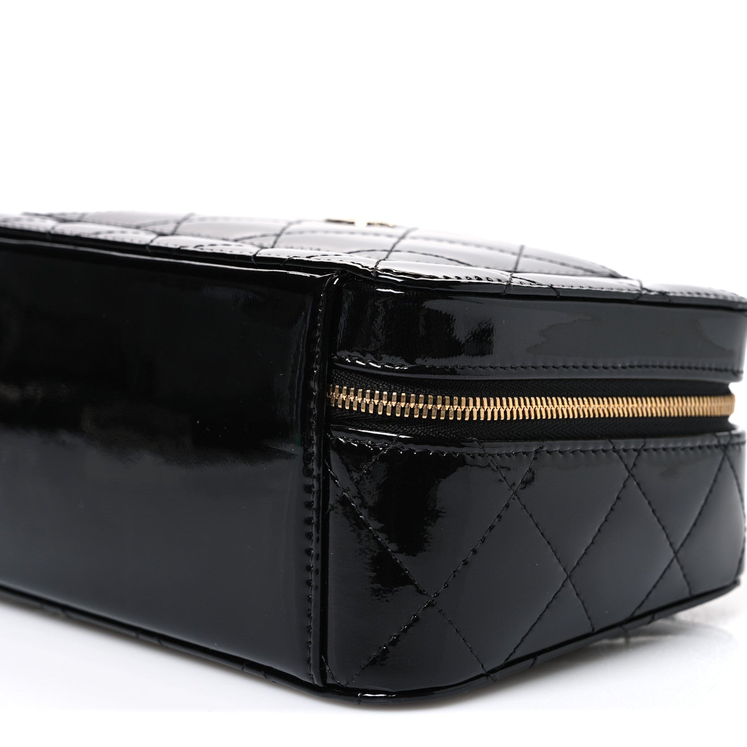 Chanel Patent Quilted Top Handle Vanity Case Black 9 of 9